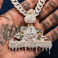 Collar de Plata de Ley S925 con Moissanita y Letra Corazón, Cadena Cubana Estilo Hip Hop, Certificado GRA, Lujo para Hombre, Fiesta Cristiana