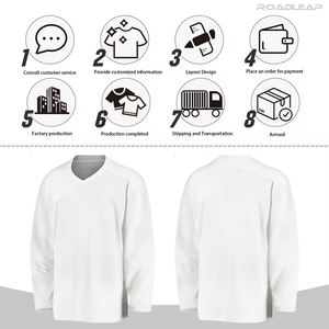 Hoogwaardig team hockey tenue nieuw ontwerp grappig sublimatie geborduurd lange mouw tackle twill custom heren ijshockey shirt - Product Image 4