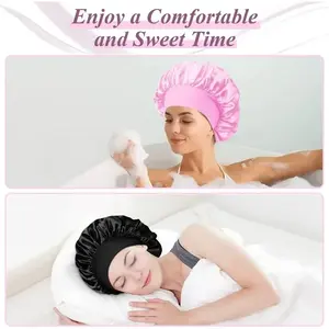 Bonnet de nuit décontracté pour femme, large et élastique, idéal pour cheveux bouclés ou raides, vente en gros - Product Image 6