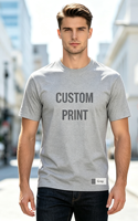 T-shirts décontractés personnalisés imprimés avec n'importe quel texte/logo/image, couleur au choix, polyester/coton, impression par transfert thermique, respirants, séchage rapide