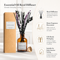 Diffuseur de parfum botanique à étiquette privée avec boîte cadeau texturée pour la décoration intérieure et la vente au détail