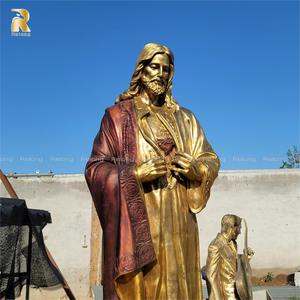 Estatua <span class=keywords><strong>de</strong></span> Latón <span class=keywords><strong>de</strong></span> Tamaño Real del Sagrado Corazón <span class=keywords><strong>de</strong></span> Jesús, Estilo Religioso, en Venta - Product Image 2