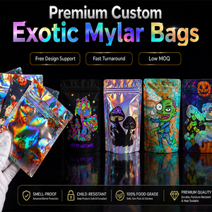 Sacs Mylar personnalisés en gros à faible MOQ, anti-odeur, qualité alimentaire, emballage exotique avec livraison DDP aux États-Unis, au Royaume-Uni et en Europe, prix d'usine - Product Image 2