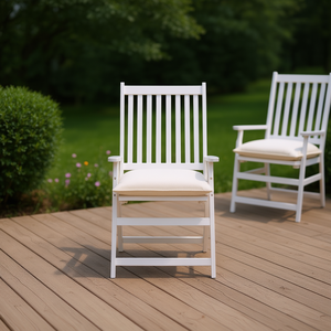 Cuscino per Sedia in Tessuto Oxford Color Crema 15.7x15.7x2.8, Resistente all'Acqua, Rimovibile, Lavabile, Quadrato, per Tutte le Stagioni - Product Image 2