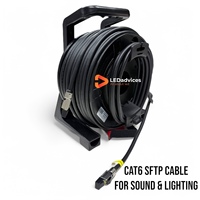 Câble Ethernet CAT6 SFTP de 50 m avec gaine TPE, câble réseau flexible double blindage pour usage professionnel, audio, écran LED, DMX