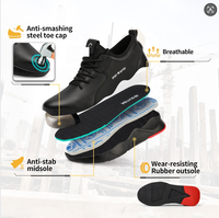 Bottes de Travail de Marque Noires, Anti-Dérapantes, Imperméables en Cuir avec Embout en Acier pour Hommes – Chaussures de Sécurité pour l'Industrie Lourde