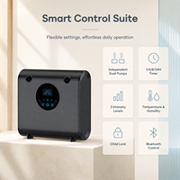 Diffuseur d'arômes Bluetooth à double bouteille 200-800m³ avec trois niveaux de concentration, double buse, minuterie 24h et verrouillage enfant