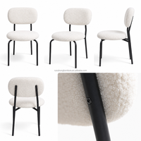 Fauteuil de salon classique confortable en polaire Teddy, fauteuil d'appoint avec structure en tube de fer robuste et mousse haute densité