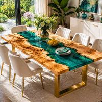 Résine époxy transparente avec finition anti-jaunissement pour la fabrication de tables en bois et de meubles sur mesure