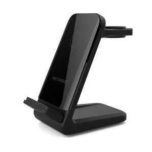 2024 nouveau support de charge sans fil 3 en 1 meilleure vente chaude OEM 15W 10W chargeur sans fil Qi rapide pour Apple Watch et Samsung Watch