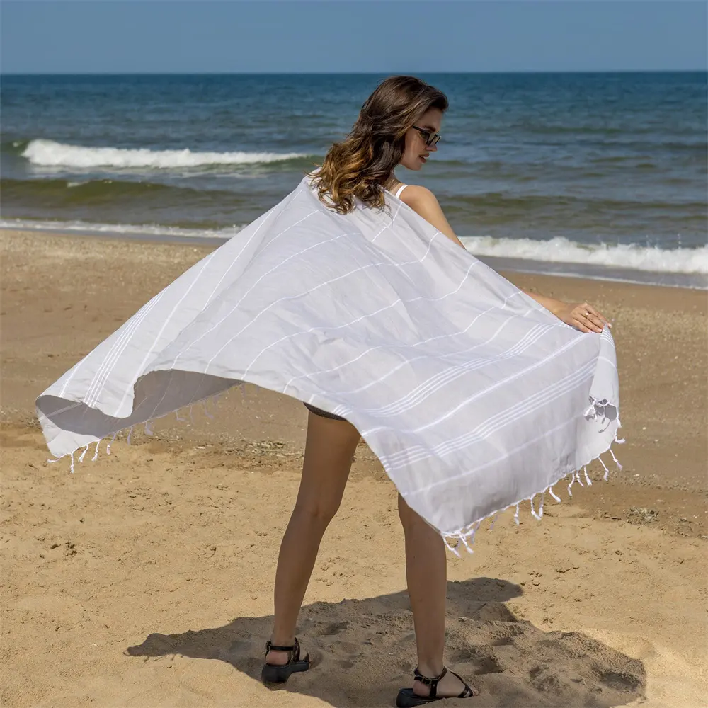 Tela absorbente de playa, algodón, calidad y suavidad, toalla turca