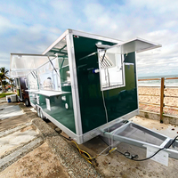 16ft 18ft 19ft 20ft Food Trailer Concession Fast <strong>Mobile</strong> Food Truck Full Kitchen Equipment for Juice Beer Catering