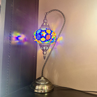 Lampe de table marocaine turque Marrakech, style col de cygne, mosaïque en verre, lampe de table, lampe de chevet