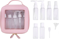 Ensemble de bouteilles de voyage portables avec trousse de toilette, kit de bouteilles vides en PET pour remplir de liquides, shampooing, lotion, spray, contenants cosmétiques