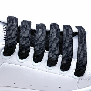 Commercio all'ingrosso INS Mcqueenes stesso stile 1.2cm di larghezza nero bianco lacci per scarpe piatti lacci per scarpe in tela bianca Running Sneaker lacci per scarpe - Product Image 6