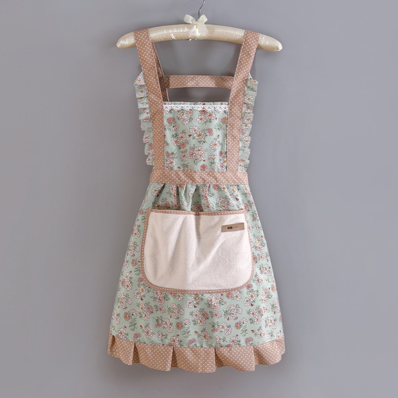 Vestido de princesa floral [verde] con bolsillo para la mano