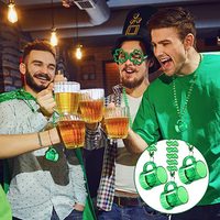 Collier personnalisé pour fête du carnaval irlandais - Collier de perles trèfle - Perles en plastique pour le festival de danse de la Saint-Patrick