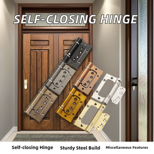 Петля для наружных дверей ShingStar, регулируемая, с доводчиком, из нержавеющей стали, матовая отделка, толщина 3 мм, угол открывания 180°, 6 отверстий - Product Image 2