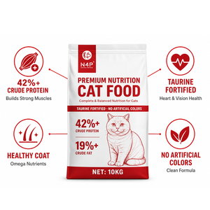 Nourriture pour chats N4P 42% de protéines de qualité supérieure, naturelle et complète, 10 kg, enrichie en <span class=keywords><strong>taurine</strong></span>, nutrition complète et équilibrée, <span class=keywords><strong>croquettes</strong></span> pour chats - Product Image 2