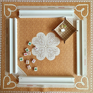 Tapete de Mahjong de Cuero de Lujo con Diseño Chinoiserie Tarte/Chinoiserie Azul/<span class=keywords><strong>Mad</strong></span> <span class=keywords><strong>About</strong></span> <span class=keywords><strong>You</strong></span>/Two Sparrows Hearts & Horseshoes - Product Image 4