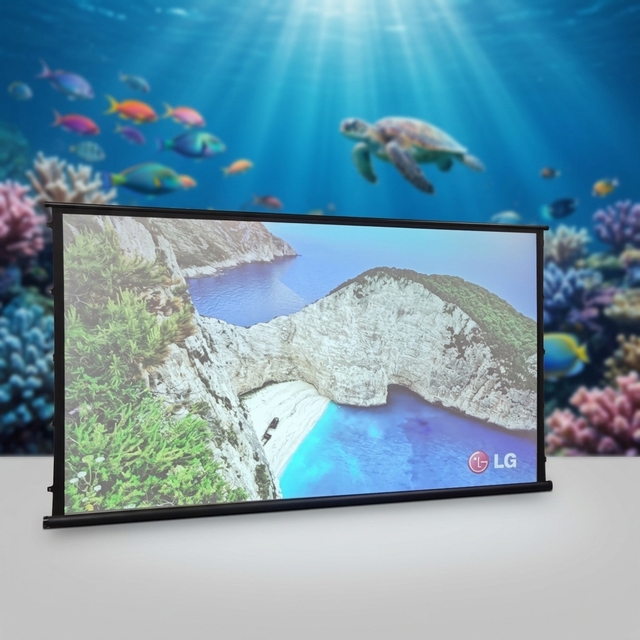 ALR Electrical Tab-tensioned Motorized Projector Screen Support 4K 1080P 3D Wireless Iron Shell for Home Theatre