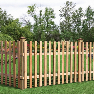 Valla de piquete de oreja de perro para jardines, parques, fácil de instalar, tablas de valla de madera, patios residenciales americanos, valla duradera de madera maciza - Product Image 3