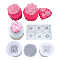 Moule à pâtisserie en forme de fleur d'hibiscus rose 3D en cristal, modèle W-127