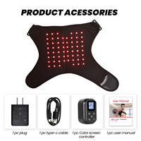 Ceinture de thérapie par lumière rouge sans fil 660nm 850nm, enveloppante, avec vibration et chauffage, pour épaule, genou et taille