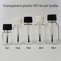 Flacons de vernis à ongles en plastique PET vides de 20 ml, avec bouchon blanc/noir, contenants cosmétiques, échantillons liquides, impression sérigraphique