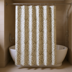 Tela para cortina de ducha con diseño jacquard clásico para decoración de baño - Product Image 2