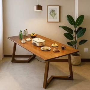 Pieds de table antidérapants et silencieux, design minimaliste, pour hôtel, cuisine, restaurant, table à manger en bois - Product Image 1