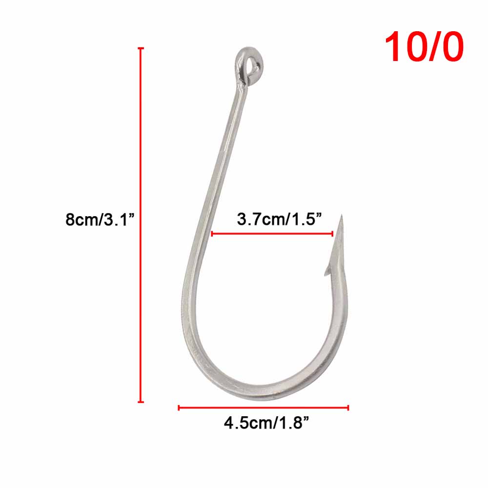 Bulk Wholesale 420 Stainless Steel Fishing Hooks - Extra Strong Shark & Alligator  Hooks for Ocean Boat Fishing Supplies