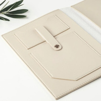 Porte-documents en cuir PU à trois volets, sac de rangement pour carnet, dossier de réunion hebdomadaire pour documents, vente en gros