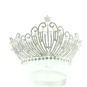 Neueste Nette Kristall Perle Baby Krone Stirnband Neugeborenen Tiara Dünnes Stirnband Glitter Crown