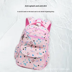 <span class=keywords><strong>Sac</strong></span> à <span class=keywords><strong>dos</strong></span> double épaule ultra-léger pour filles d'école primaire, motif porte de réfrigérateur de dessin animé, respirant et imperméable - Product Image 2