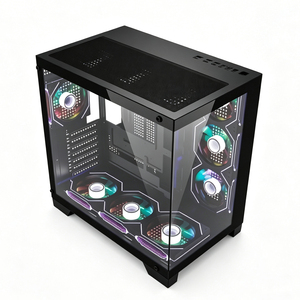 Mini PC de jeu ATX haut de gamme à prix abordable, <span class=keywords><strong>tour</strong></span> PC avec 10 positions de ventilateurs, refroidissement liquide 360 mm, 2 SSD, 2 HDD, boîtier PC en verre trempé - Product Image 1