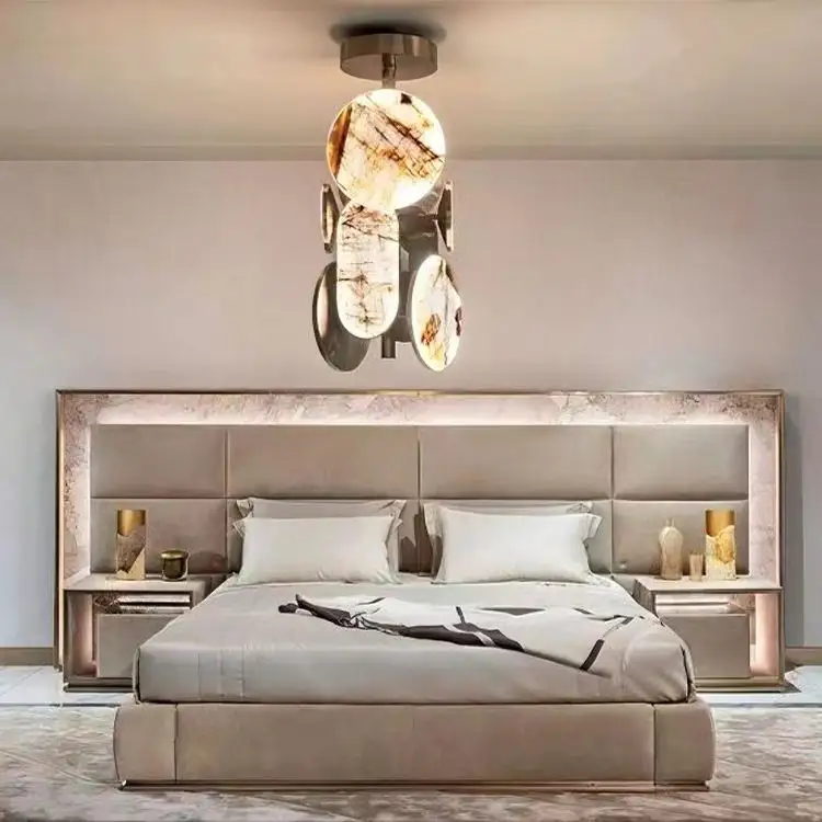 Grand luxe italien dimensions queen size ensemble moderne kingsize double design meubles king size cadre en bois design lit en velours