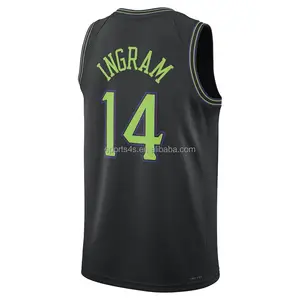 cheap wholesale new orleans city edition 14 brandon Ingram navy white basketball jersey