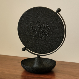 <span class=keywords><strong>Miroir</strong></span> de Maquillage Rond HD en Fer Argenté avec Design Réglable à Simple Face pour la Maison et la Chambre d'Étudiant - Product Image 3