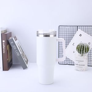 40oz Insulated Stainless Steel <b>Thermal</b> with Straw Vacuum Custom Travel Portable Cups with Handle Tumbler <b>Mug</b> - Product Image 5