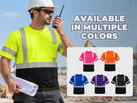T-shirt de sécurité haute visibilité ZUJA avec logo OEM, manches courtes, réfléchissant à 360 degrés, classe 2 ANSI, respirant, vêtements de travail, vente en gros, OEM personnalisé