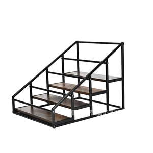 Cross-border wrought iron multi-layer wine display rack, wooden kitchen storage rack, multi-purpose tiered organization rack - Product Image 5