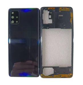 กรอบตรงกลางและฝาหลังสำหรับ <span class=keywords><strong>Samsung</strong></span> Galaxy A71 <span class=keywords><strong>2020</strong></span> A715 A715F ฝาครอบเฟรมกลาง + ฝาหลังแบตเตอรี่พร้อมเลนส์ - Product Image 1