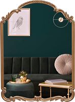Miroir mural en bois sculpté de style anglais, miroir décoratif antique pour entrée, salon, salle de bain