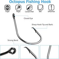 Hameçons circulaires 7381 en acier au carbone pour la pêche en mer et en eau douce, pour poisson-chat, carpe, bar rayé