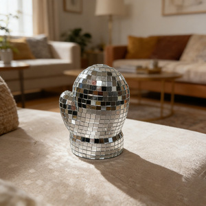 Gants artisanaux modernes en verre miroir argenté, 12x8.5cm, pour Noël et la décoration intérieure - Vente en gros usine - Product Image 6