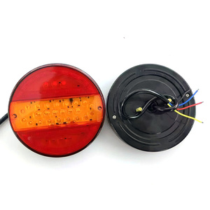 24V LED Vòng Chạy Đèn Hậu Phanh Ánh Sáng Lần Lượt Tín Hiệu Phản Xạ Chỉ Số Bên Trái Bên Phải Phía Sau Đèn Với Ống Kính Cho Rơ Moóc Xe Tải - Product Image 3