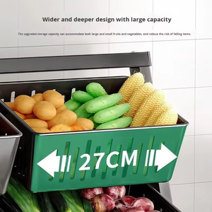 Cesto portaoggetti in acciaio al carbonio di tendenza, organizer da cucina, scaffale per verdure, carrello porta snack e frutta da terra - Product Image 5