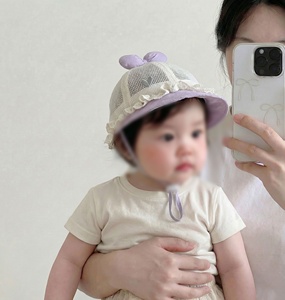 Cappello estivo per bambina con fiocco, cappello da pescatore per <span class=keywords><strong>neonata</strong></span>, protezione solare, accessori per bambini - Product Image 4
