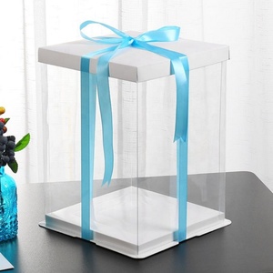 Custom High Quality Wholesale Prices of <b>Transparent</b> <b>Cake</b> <b>Box</b> With Ribbon - Product Image 6